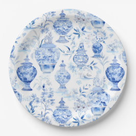 Assiettes En Carton Plaques de papier bleu Chinoiserie