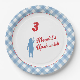 Assiettes En Carton Plaques de papier bleu En vichy Upsherin