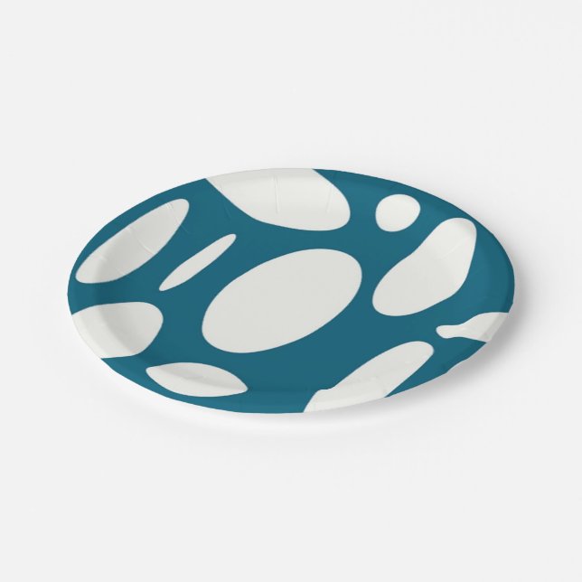 Assiettes En Carton Plaques de papier bleu ovale (Angle)