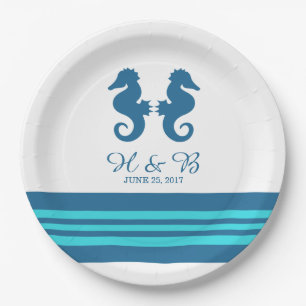Assiettes En Carton Plaques de papier bleu turquoise marine