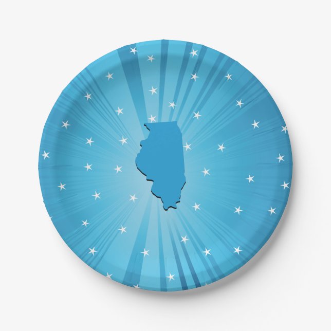 Assiettes En Carton Plaques de papier Blue Illinois (Devant)