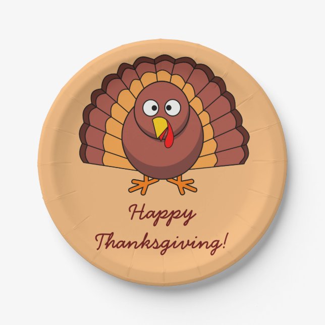 Assiettes En Carton Plaques de papier Bon thanksgiving personnalisées  (Devant)