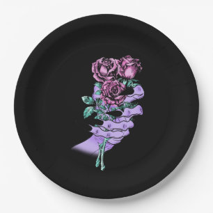 Assiettes En Carton Plaques de papier Bouquet gothique