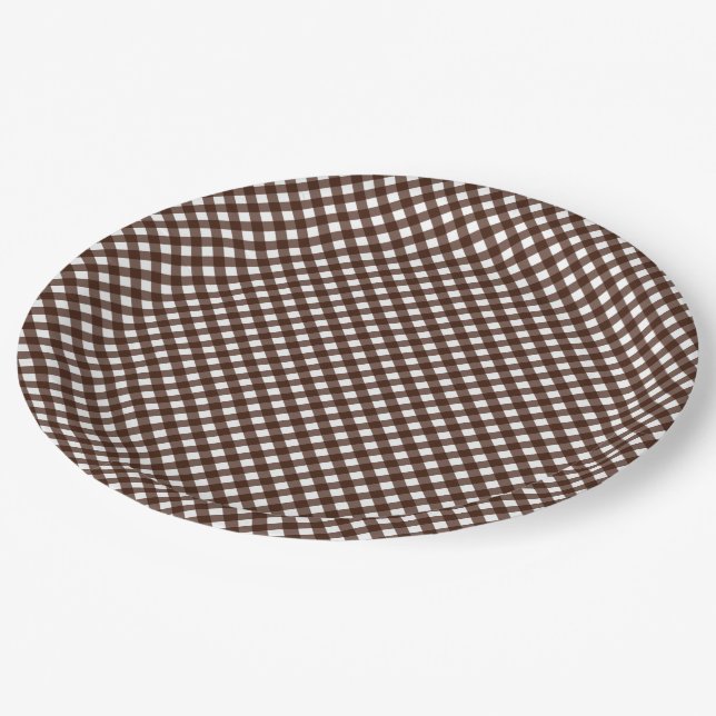 ASSIETTES EN CARTON PLAQUES DE PAPIER BROWN 13 FONDS CHEX (Angle)
