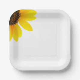 Assiettes En Carton Plaques de papier Carré Sunny Sunflower