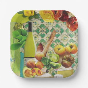 Assiettes En Carton Plaques de papier carrelage mexicain vert