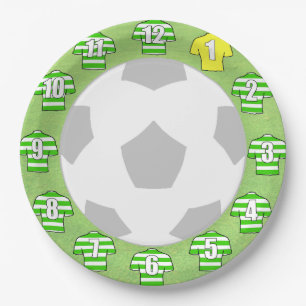 Assiettes En Carton Plaques de papier - Chemises de sport à capot vert