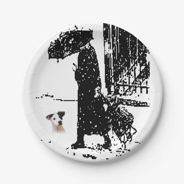 Assiettes En Carton Plaques de papier Chien (Devant)