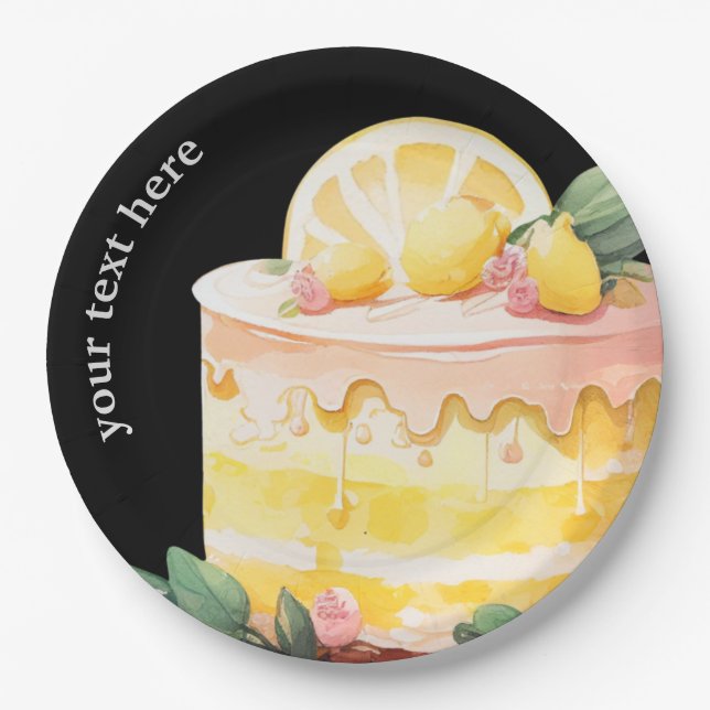 Assiettes En Carton Plaques de papier citron-fût (Devant)
