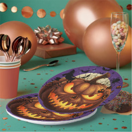 Assiettes En Carton Plaques de papier Citrouille Halloween éffrayant �