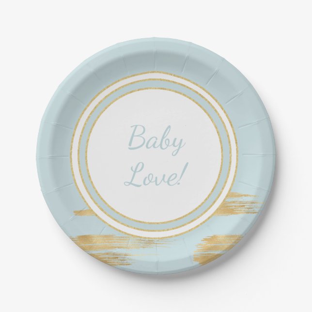 Assiettes En Carton Plaques de papier "Classic Gold/Blue" (Devant)