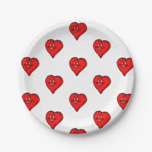 Assiettes En Carton Plaques de papier Coeurs rouges Aimer