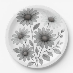 Assiettes En Carton Plaques de papier - Conception de marguerite - Cor