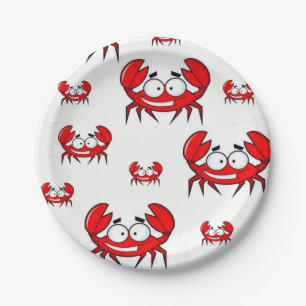 Assiettes En Carton Plaques de papier Crabes