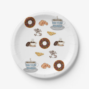 Assiettes En Carton Plaques de papier d'anniversaire, beignets de caf