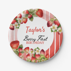 Assiettes En Carton Plaques de papier d'anniversaire de fraise