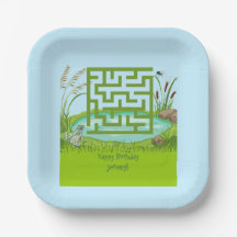 Plaques de papier d'anniversaire de grenouille et