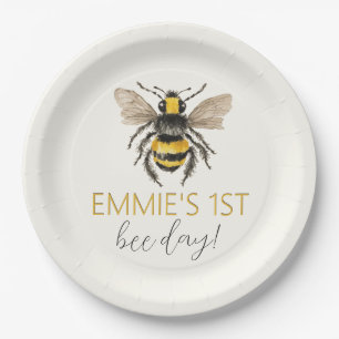 Assiettes En Carton Plaques de papier d'anniversaire de l'abeille de m