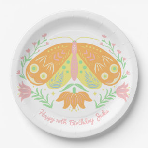 Assiettes En Carton Plaques de papier d'anniversaire de papillon Boho