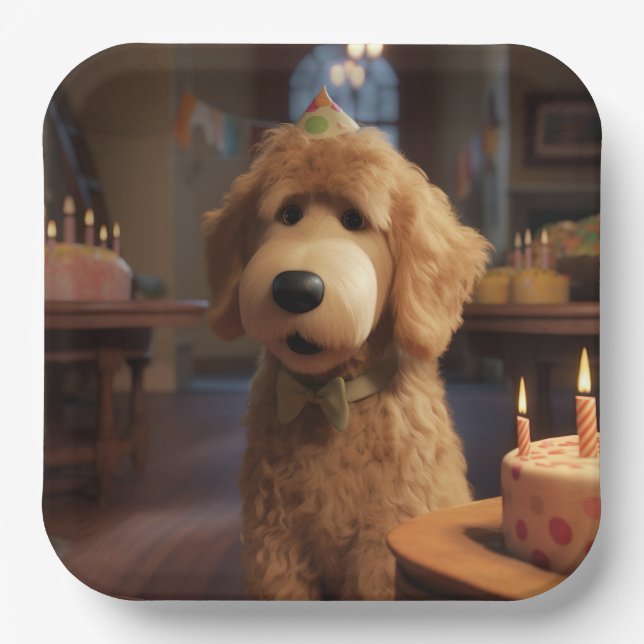 Assiettes En Carton Plaques de papier d'anniversaire de style Pixar (Recto)