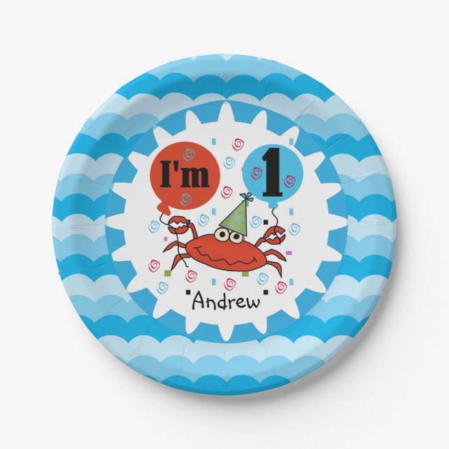 Assiettes En Carton Plaques de papier d'anniversaire personnalisées po (Devant)