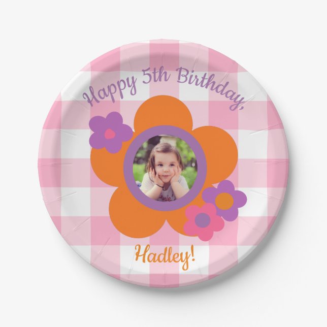 Assiettes En Carton Plaques de papier d'anniversaire photo personnalis (Devant)
