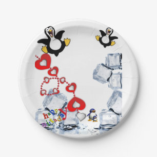 Assiettes En Carton Plaques de papier d'anniversaire, Pingouin