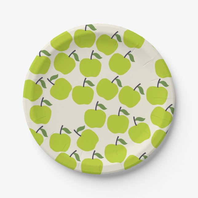 Assiettes En Carton Plaques de papier d'Apple vert (Devant)