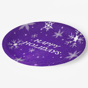 Assiettes En Carton Plaques de papier d'arrière-plan bleu violet blanc