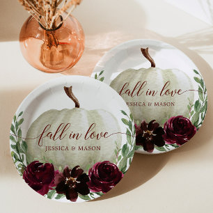 Assiettes En Carton Plaques de papier d'automne Citrouille de Bourgogn