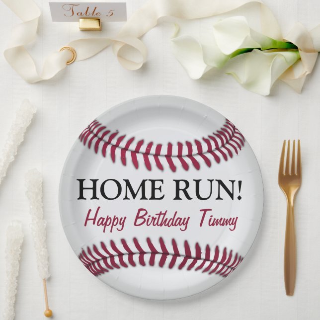 Assiettes En Carton Plaques de papier de baseball (Mariage)