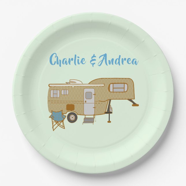 Assiettes En Carton Plaques de papier de camping RV personnalisées (Devant)