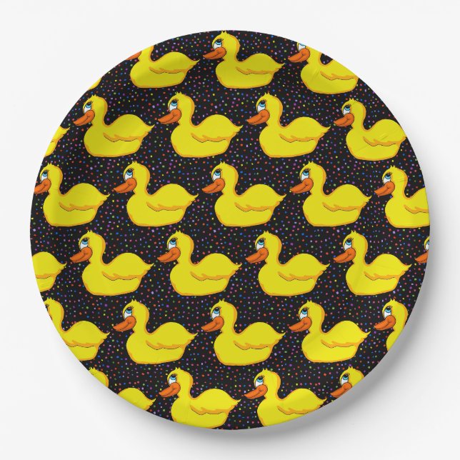 Assiettes En Carton Plaques de papier de canard jaune (Devant)