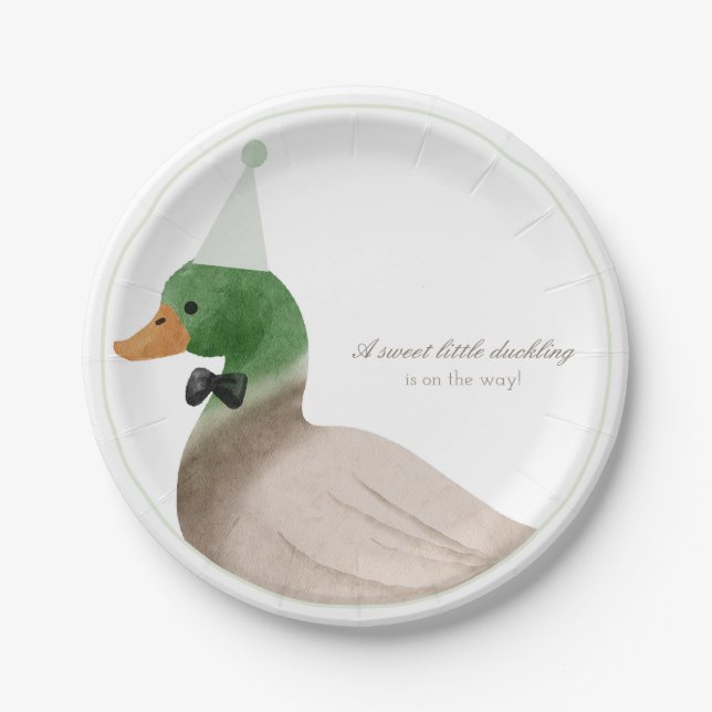 Assiettes En Carton Plaques de papier de canard vert (Devant)