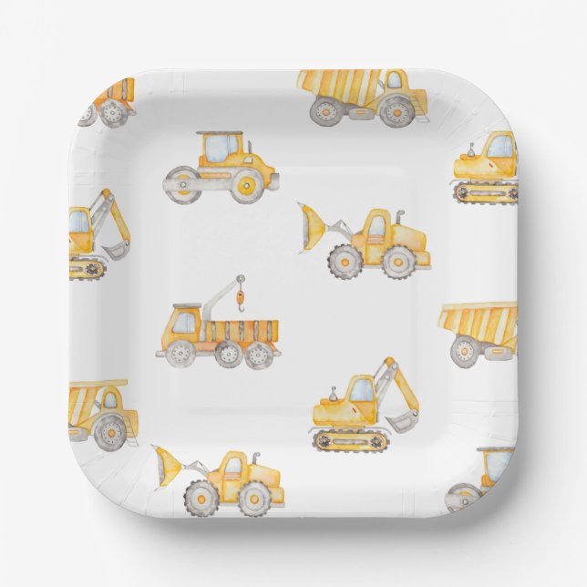 Assiettes En Carton Plaques de papier de construction | Anniversaire d (Recto)