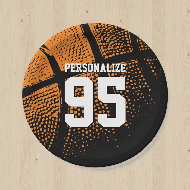 Assiettes En Carton Plaques de papier de fête d'anniversaire de basket (Créateur téléchargé)