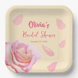 Assiettes En Carton Plaques de papier de Fête des mariées de pétales e