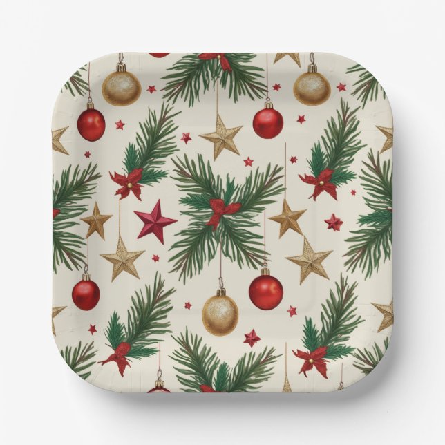 Assiettes En Carton Plaques de papier de Noël (Recto)