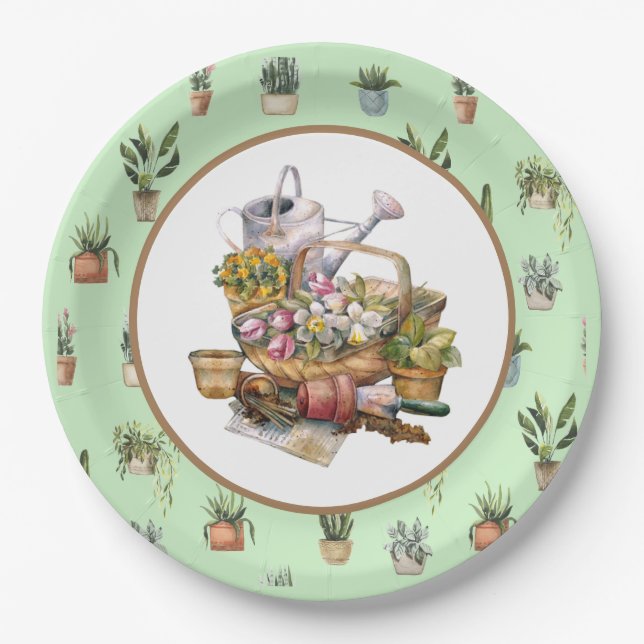 Assiettes En Carton Plaques de papier de partie de jardin (Devant)