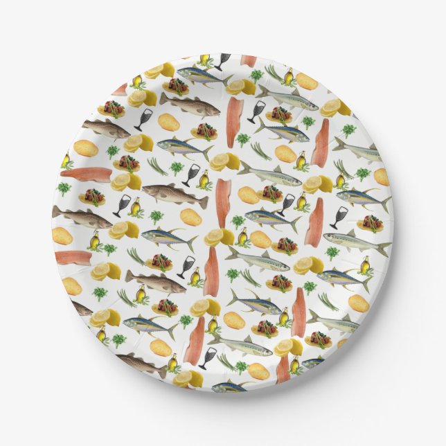 Assiettes En Carton Plaques de papier de poisson (Devant)