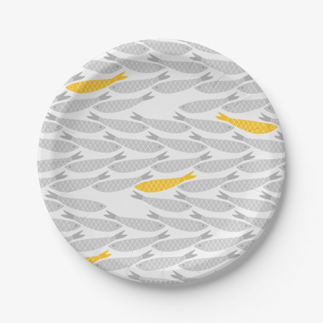 Assiettes En Carton Plaques de papier de poisson mignons (Devant)