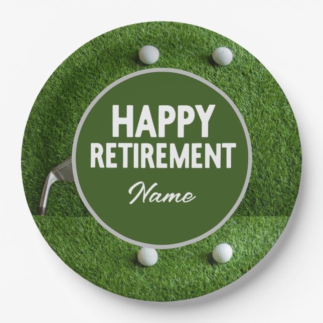 Assiettes En Carton Plaques de papier de retraite Golf Happy (Devant)