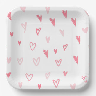 Assiettes En Carton Plaques de papier de Saint Valentin