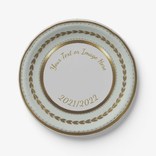 Assiettes En Carton Plaques de papier de style Chine d'or personnalisa (Devant)