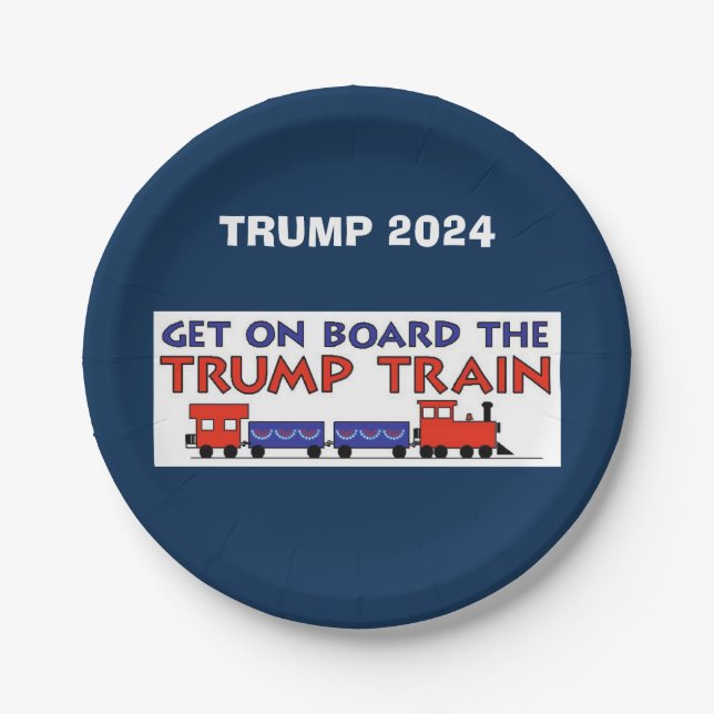 ASSIETTES EN CARTON PLAQUES DE PAPIER DE TRAIN TRUMP (Devant)