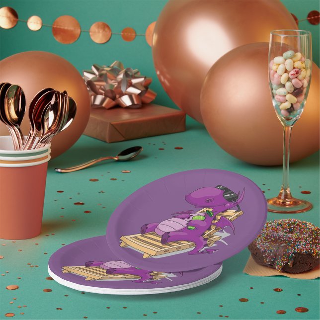 Assiettes En Carton Plaques de papier de vacances Dragon (Créateur téléchargé)