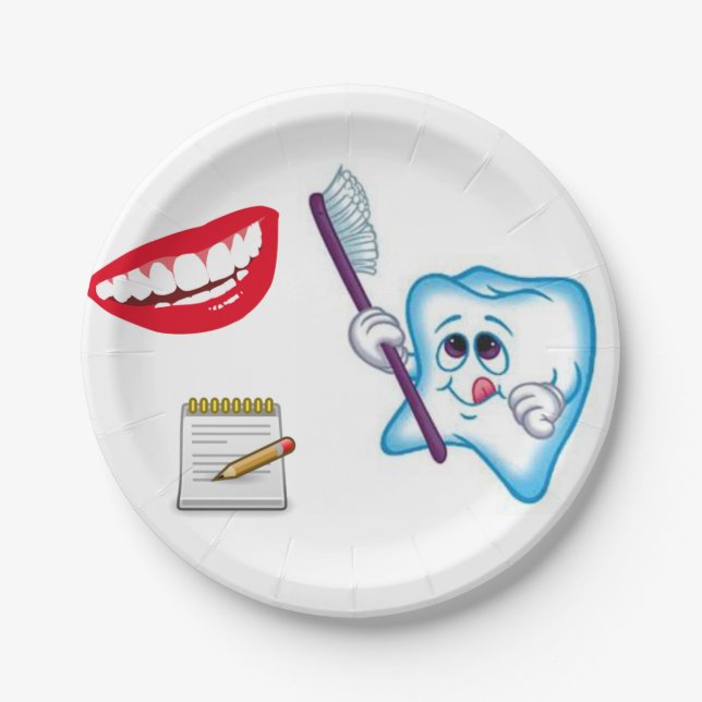 Assiettes En Carton Plaques de papier Dentiste (Devant)