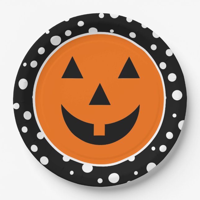 Assiettes En Carton Plaques de papier d'Halloween (Devant)
