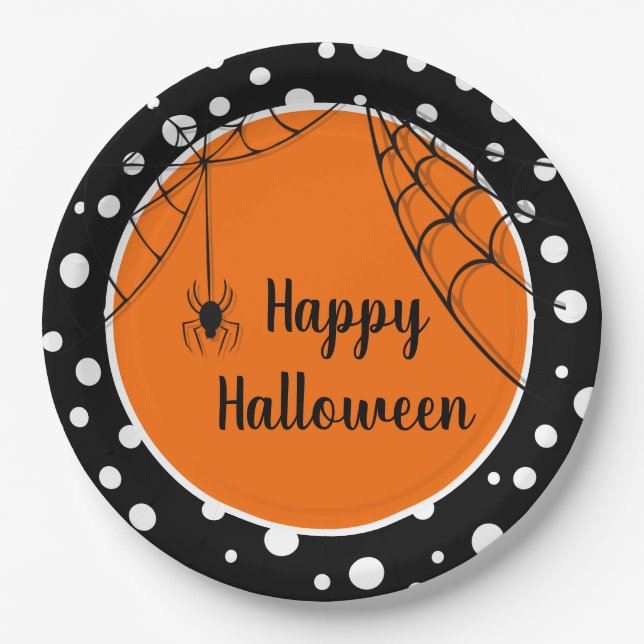 Assiettes En Carton Plaques de papier d'Halloween (Devant)