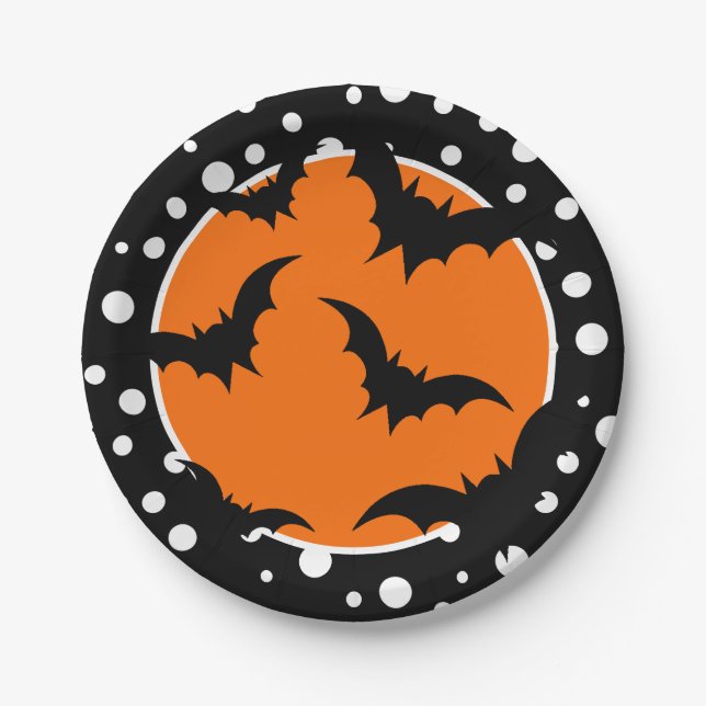 Assiettes En Carton Plaques de papier d'Halloween (Devant)